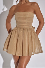 Katrina Mini Dress - Gold Sparkle