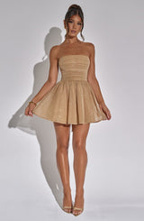 Katrina Mini Dress - Gold Sparkle