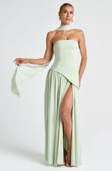 Maliyah high slit strapless Maxi Dress - Mint