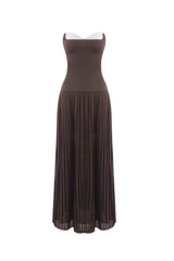 margueriteStrapless Pleated Maxi Dress