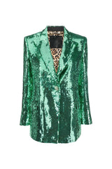 florence sequin-embellished blazer in green