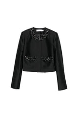 michaelia rhinestones embellished jacket in black