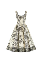 maggie Leopard print pleated midi dress