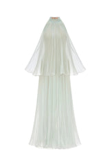 belinda Mint Pleated tulle sleeveless maxi Dress