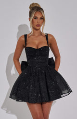 jacqueline Mini Dress - Black Sparkle