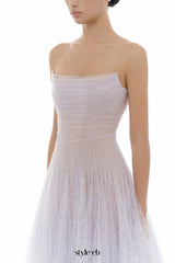 carol Draped Lace Maxi Dress in Violet