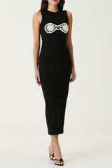 carol black crochet bra cotton tank midi dress