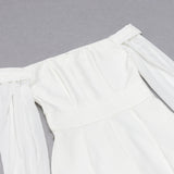 STRAPLESS LONG SLEEVES JUMPSUIT IN WHITE styleofcb