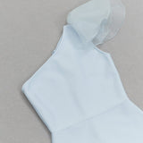 BANDAGE ONE-SHOULDER MIDI DRESS IN LIGHT BLUE styleofcb