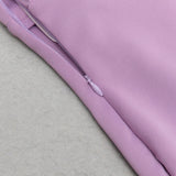 FLORAL SHOULDER SPLIT THIGH MIDI DRESS IN PURPLE DRESS sis label