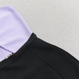 BANDAGE ONE-SHOULDER THIGH SLIT DRESS IN PURPLE styleofcb