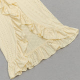 RUCHED RUFFLE TRIM MIDI DRESS DRESS sis label