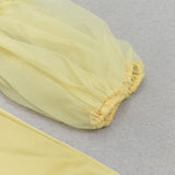 BUTTON FRONT SPLIT THIGH MIDI DRESS IN YELLOW DRESS sis label