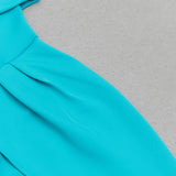 OFF SHOULDER HEM SLIT MIDI DRESS IN AZURE DRESS sis label