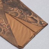 HOLLOW LEOPARD OUT MIDI DRESS IN BROWN styleofcb