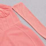 BANDAGE MESH IRREGULAR STRAPS MINI DRESS IN PINK styleofcb