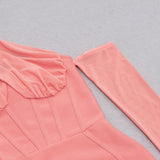 BANDAGE MESH IRREGULAR STRAPS MINI DRESS IN PINK styleofcb