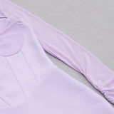 BANDAGE MESH HOLLOW MINI DRESS IN MAUVE styleofcb