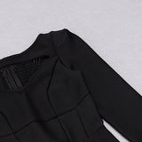 CUT OUT LONG SLEEVES MIDI DRESS IN BLACK styleofcb