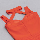 MESH RUCHED MIDI DRESS IN ORANGE styleofcb