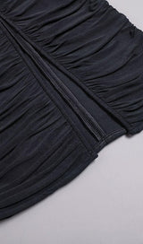 RUCHED STRAPLESS MIDI DRESS IN BLACK styleofcb