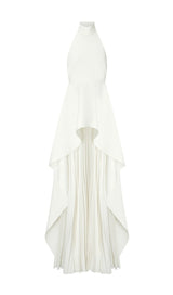 BANDAGE HALTER IRREGULAR MAXI DRESS IN WHITE styleofcb