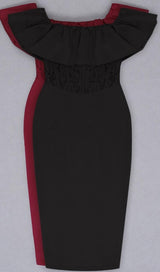 OFF SHOULDER LACE MIDI DRESS DRESSES styleofcb