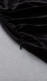 OFF SHOULDER PLEATED DRESS IN BLACK DREESES styleofcb