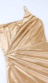 ONE SHOULDER BODYCON MAXI DRESS IN GOLD Dresses styleofcb
