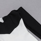 SPLICING LONG SLEEVES MIDI DRESS styleofcb