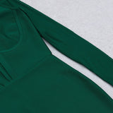 PERSPECTIVE GAUZE FISH BONE DRESS IN DARK GREEN styleofcb