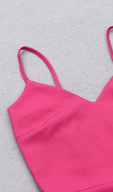 BARBIE PINK DRAWSTRING SLING SHORT SKIRT SUIT styleofcb