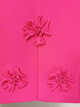 DOUBLE-BREASTED THREE DIMENSIONAL FLORAL SUIT JACKET IN PINK styleofcb