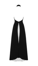 BANDAGE HALTER IRREGULAR MAXI DRESS IN BLACK AND WHITE styleofcb