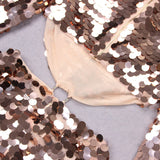 SPARKLING LONG SLEEVE MINI DRESS IN GOLD styleofcb