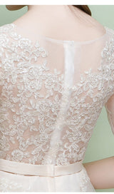 SWEET BRIDEMAID LACE HALF SLEEVES MAXI DRESS IN WHITE styleofcb