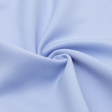 LIGHT BLUE SQUARE-NECK PUFF SLEEVE SIDE HIGH SLIT DRESS styleofcb