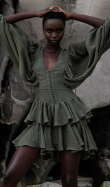 PLUNGED DRAPED MINI DRESS Dresses styleofcb