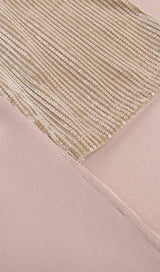 RUCHED STRAPLESS SPLICING MIDI DRESS styleofcb