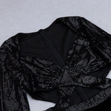 VELVET SEQUIN CUT-OUT FLOOR-LENGTH JUMPSUIT IN BLACK styleofcb