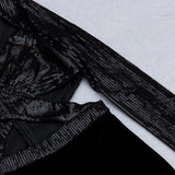 VELVET SEQUIN CUT-OUT FLOOR-LENGTH JUMPSUIT IN BLACK styleofcb