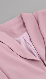 SNAKE BUCKLE WAISTBAND SUIT IN PINK styleofcb