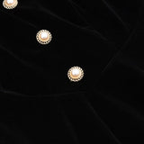 VELVET LACE ONE PIECE NECKLINE VINTAGE MIDI DRESS IN BLACK styleofcb