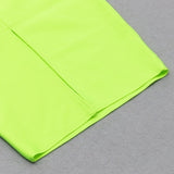 FLUORESCENT GREEN WAIST CUT-OUT SLIM-FIT DRESS styleofcb