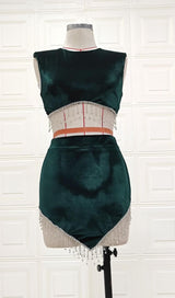 TWO-PIECE MINI DRESS IN GREEN DRESSES styleofcb