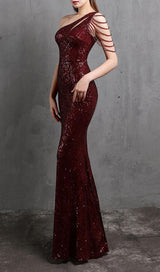 RED CUTOUT SEQUIN MAXI DRESS styleofcb