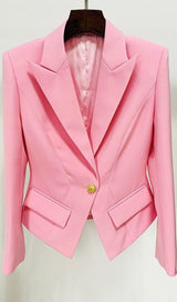 SINGLE-BREASTED SHORT JACKET IN PINK DRESS STYLE OF CB