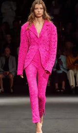 FLORAL-EMBROIDERED LACE TWO-PIECE SUIT IN PINK DRESS STYLE OF CB