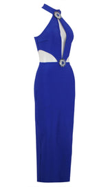 CUTOUT HALTER DRESS IN BLUE Dresses styleofcb