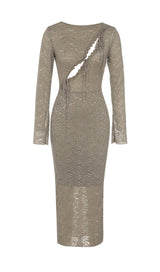 FLORAL LACE LONG SLEEVE MIDI DRESS Dressers styleofcb